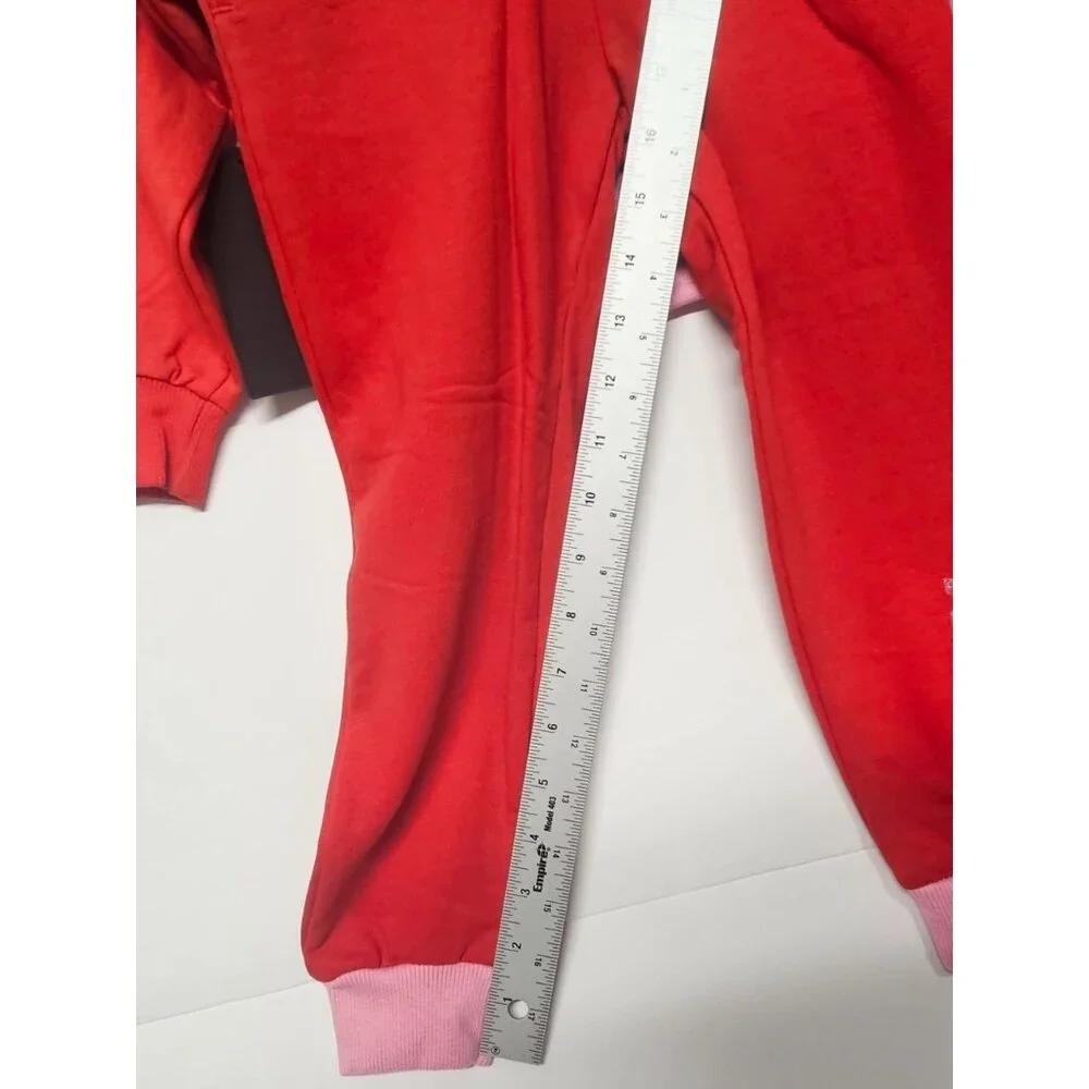 DKNY Girls Size 4, 2 Piece Outfit, Riot Red/Pink Real Love Jogger Set Track Suit